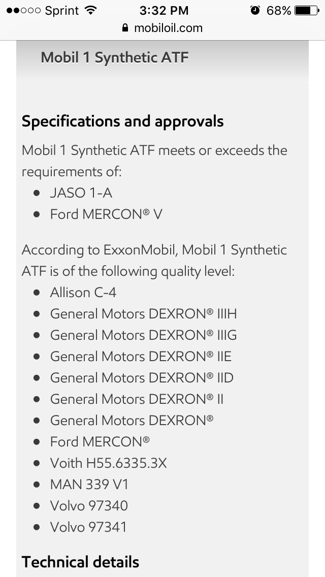 Ford Manual Transmission Fluid Chart