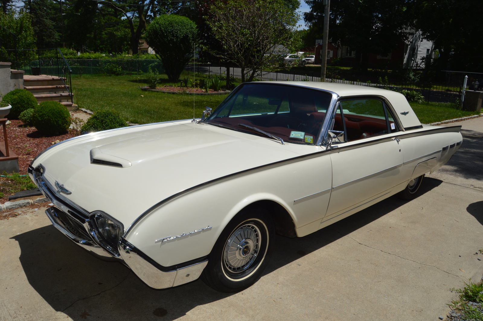 1962 thunderbird white with red interior